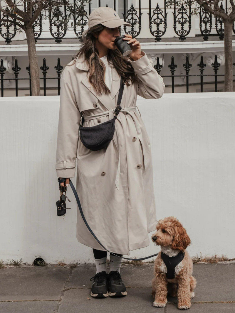 By Teddy Bouclé dog walking bag blue navy, imported from the UK