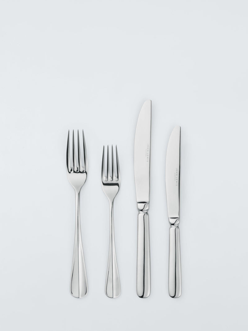 John Lewis Baguette stainless steel cutlery set 44pc, imported from the UK