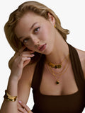 Orelia polished taper hoop earrings pale gold 15mm - British product