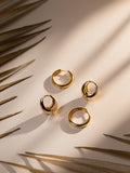 Orelia polished taper hoop earrings pale gold 15mm - British product