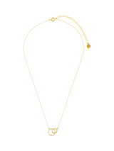 John Lewis Orelia LUXE Crystal Open Circle and Interlocking Pendant Necklace, Pale Gold, 40cm- Buy online at McGrocer