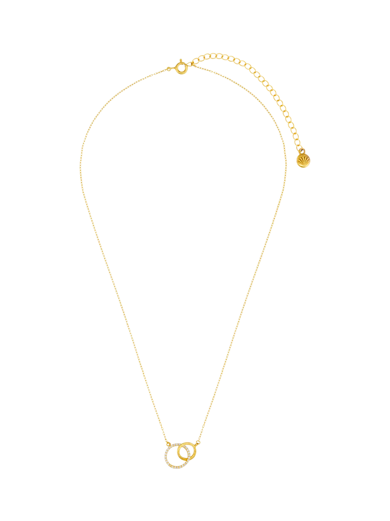 Orelia LUXE crystal open circle necklace pale gold - British product
