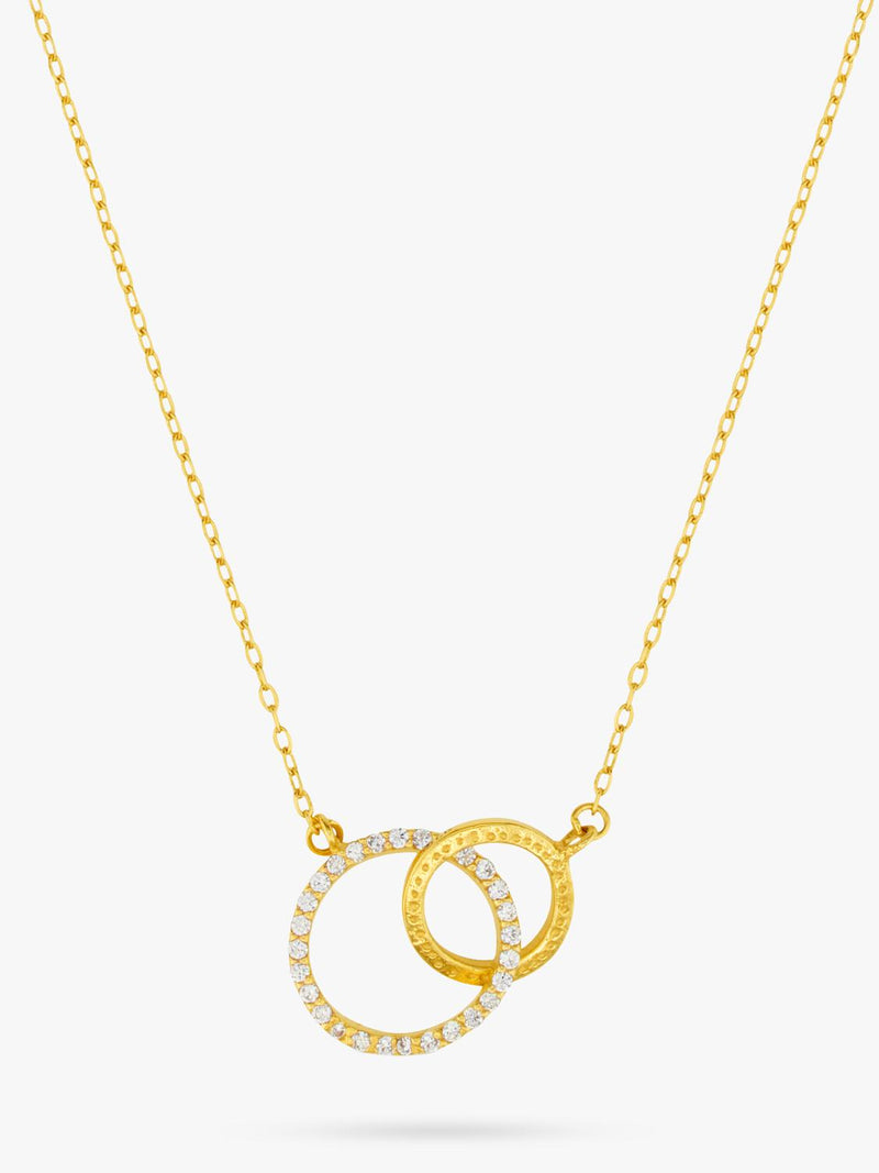 Orelia LUXE crystal open circle necklace pale gold - British product