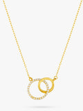 Orelia LUXE crystal open circle necklace pale gold - British product