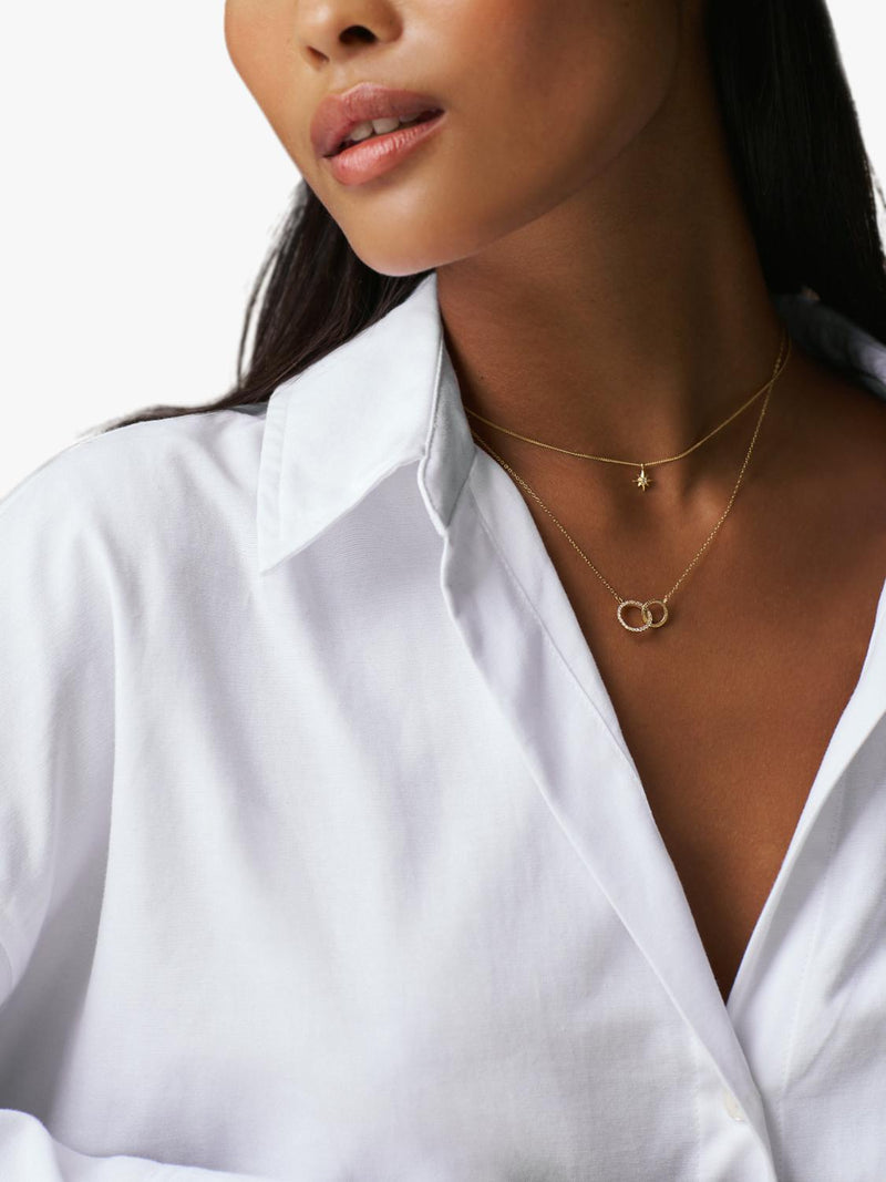 Orelia LUXE crystal open circle necklace pale gold - British product