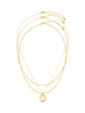 Orelia gold plated layered three-row necklace set, imported from the UK
