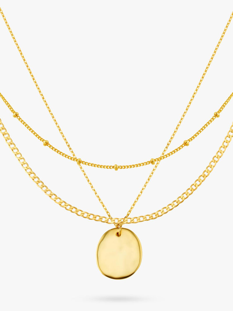 Orelia gold plated layered three-row necklace set, imported from the UK