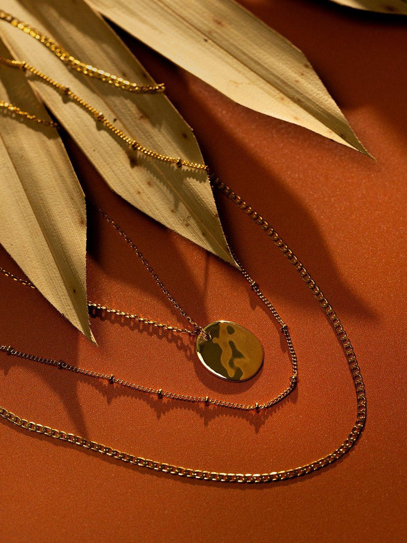 Orelia gold plated layered three-row necklace set, imported from the UK