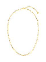 John Lewis Orelia LUXE Waterproof Fine Oval Link Chain Necklace, Pale Gold- Buy online at McGrocer