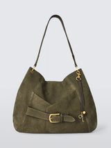 John Lewis John Lewis Aubrey Suede Hobo Bag, Khaki- Buy online at McGrocer