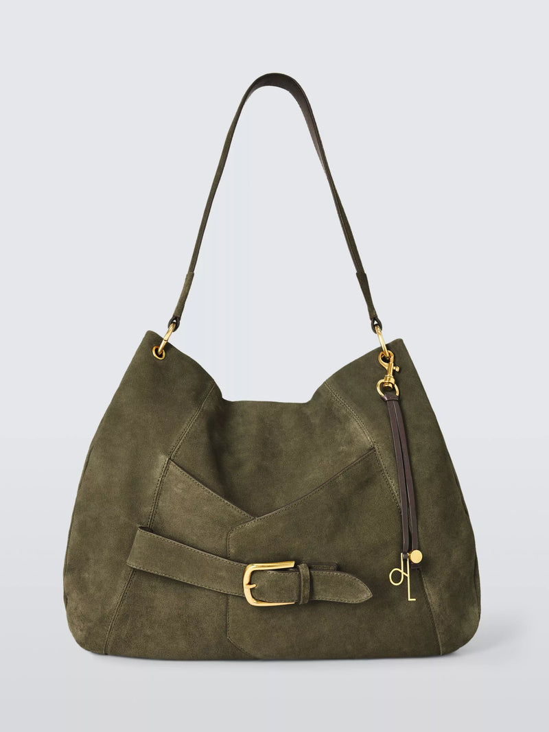 John Lewis khaki suede hobo bag - British product