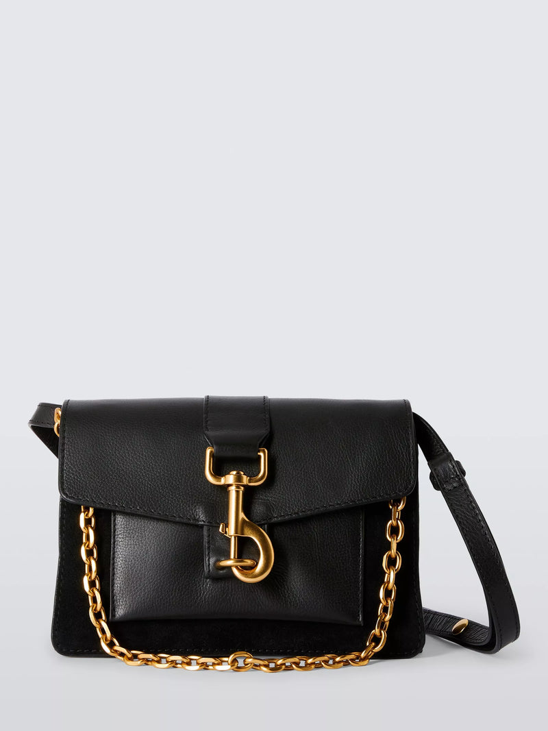 John Lewis Leather and Suede Chain Crossbody Bag