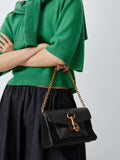 John Lewis leather and suede crossbody bag with chain strap, UK version