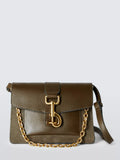 John Lewis leather and suede crossbody bag with chain strap, UK version