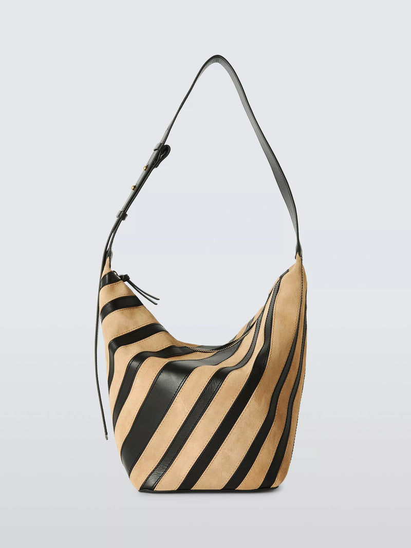 John Lewis Eden suede and leather hobo bag (British brand)
