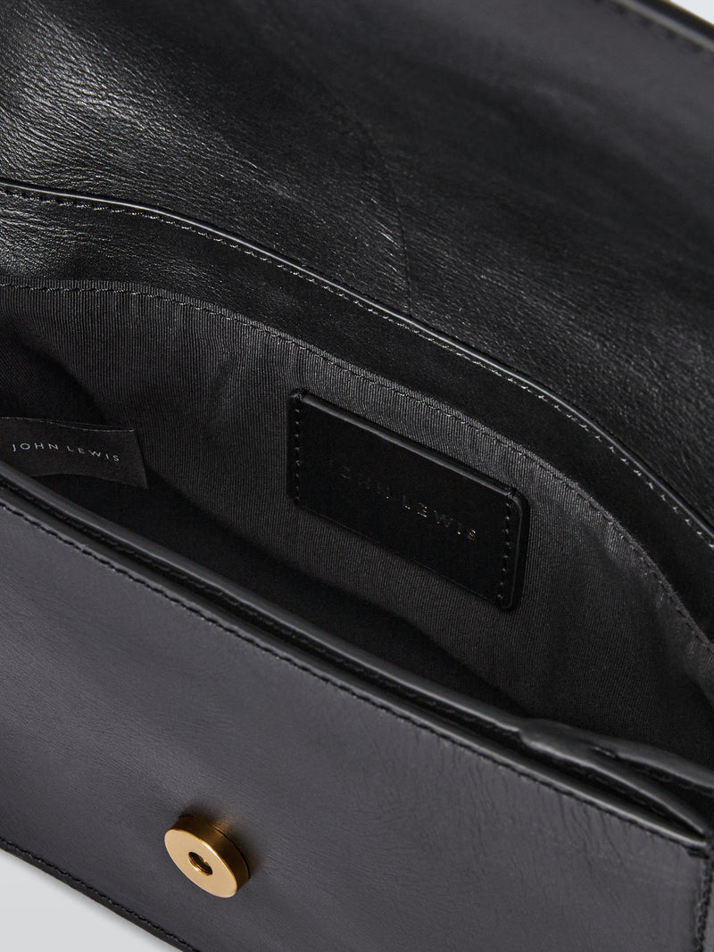 John Lewis leather crossbody bag black medium, UK version
