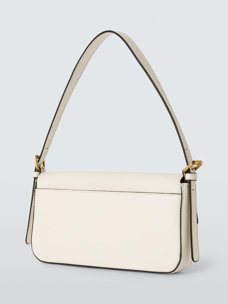 John Lewis Leather Mini Shoulder Bag White, imported from the UK