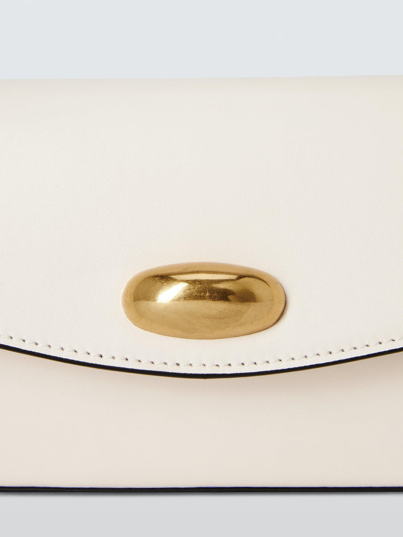 John Lewis Leather Mini Shoulder Bag White, imported from the UK