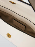 John Lewis Leather Mini Shoulder Bag White, imported from the UK
