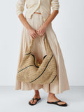 John Lewis intentional raffia tote bag, hobo style, spacious design (British brand)