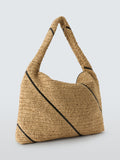 John Lewis intentional raffia tote bag, hobo style, spacious design (British brand)