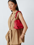 John Lewis ruched flapover leather crossbody bag, UK version