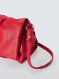 John Lewis ruched flapover leather crossbody bag, UK version