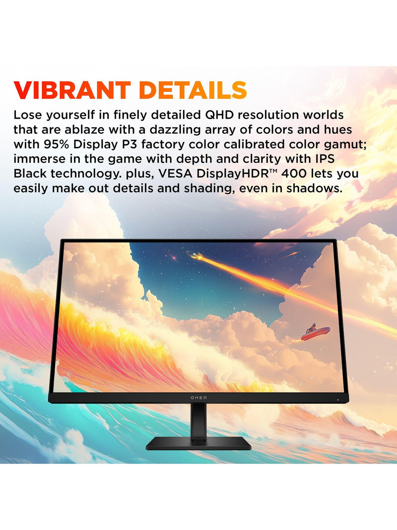 HP OMEN 27 inch QHD gaming monitor with 280Hz, UK version