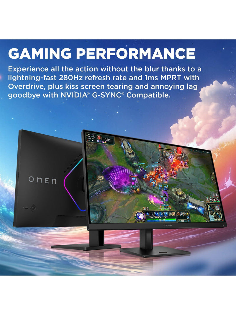 HP OMEN 27 inch QHD gaming monitor with 280Hz, UK version