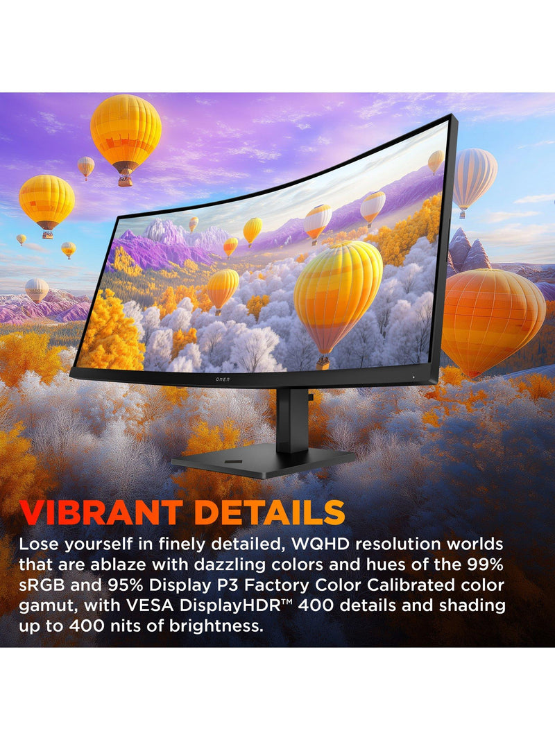 HP OMEN 34c curved WQHD gaming monitor 34 inches, imported from the UK