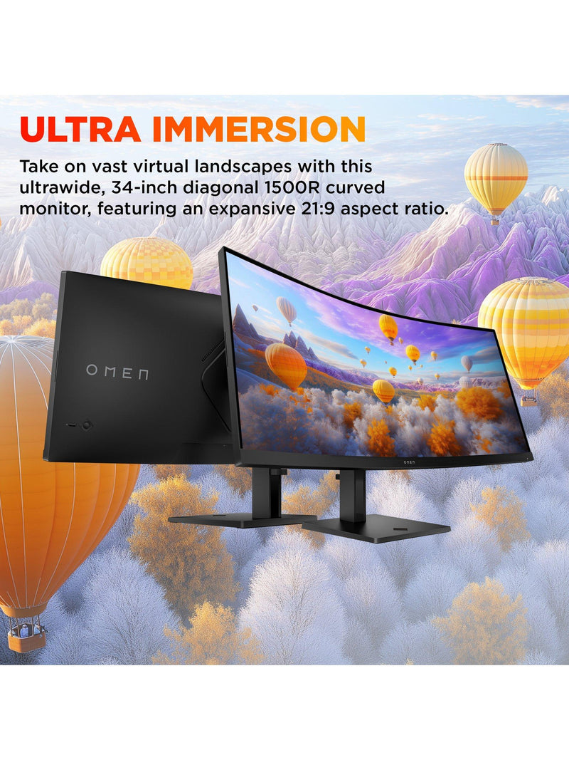 HP OMEN 34c curved WQHD gaming monitor 34 inches, imported from the UK