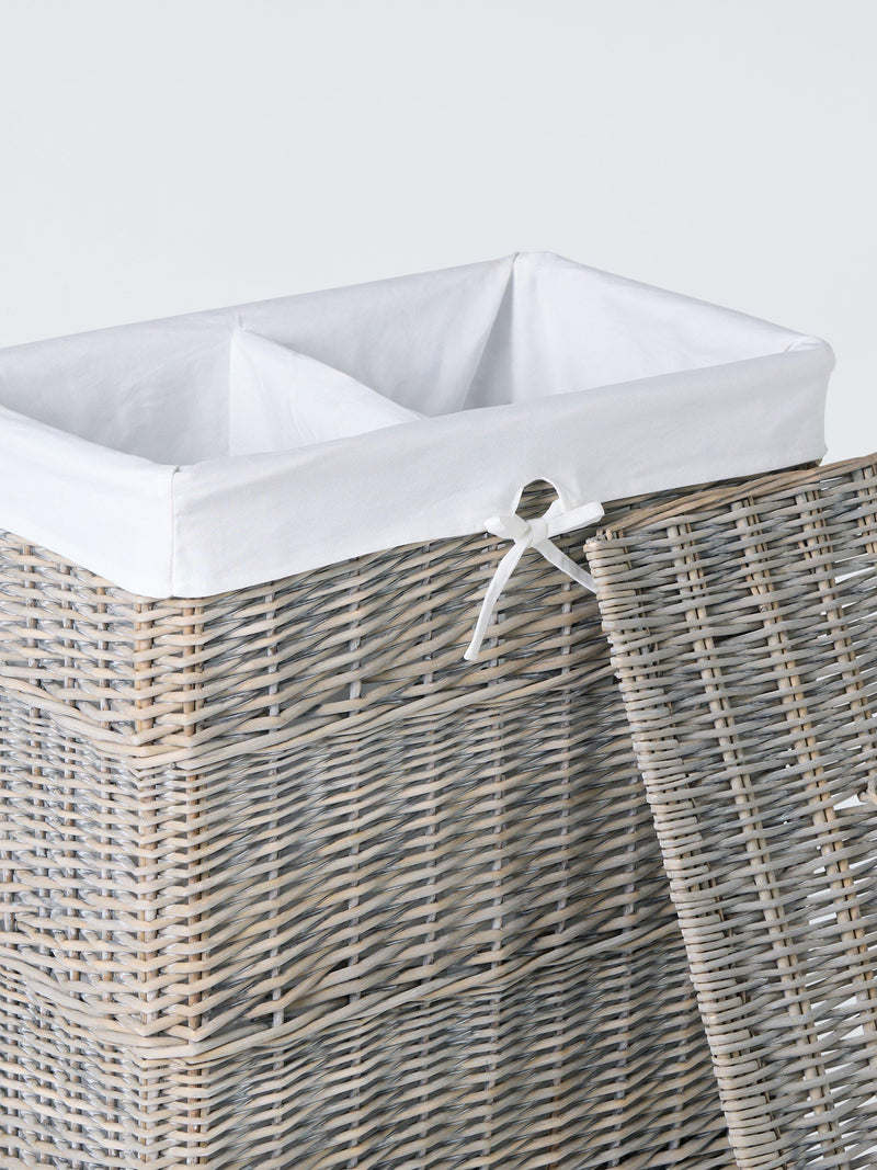 John Lewis grey willow double laundry basket, imported from the UK