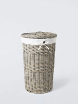 John Lewis John Lewis Round Willow Laundry Basket, Grey- Buy online at McGrocer