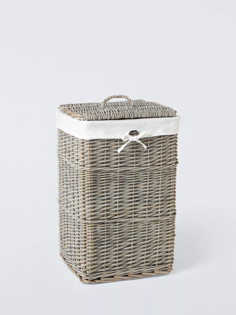 John Lewis square willow laundry basket grey - British product