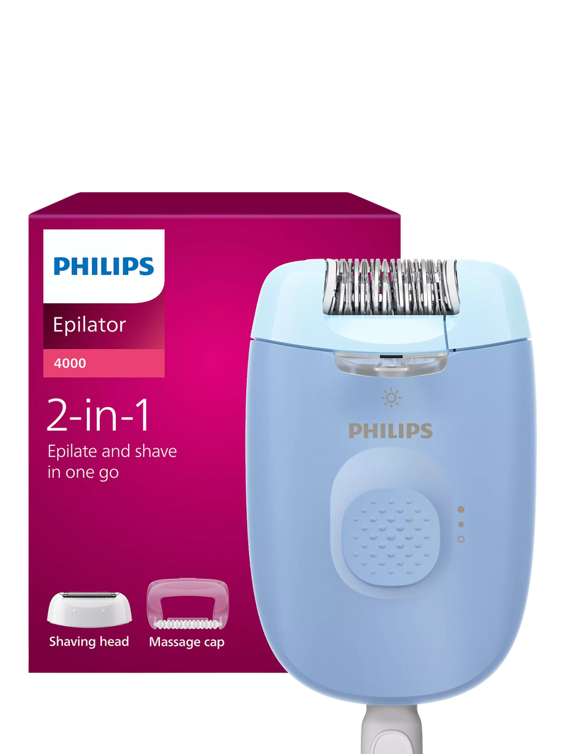 Philips 4000 Series epilator BRE247/00 blue - British product