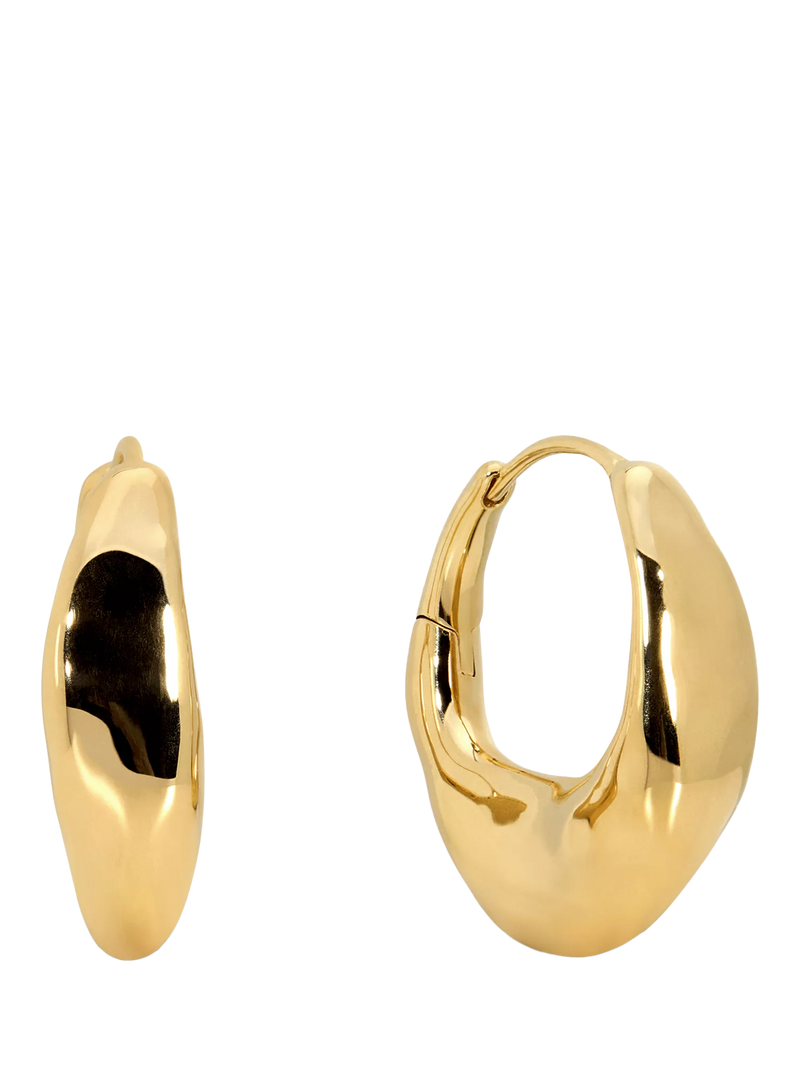 Monica Vinader medium molten hoop earrings in gold, UK version