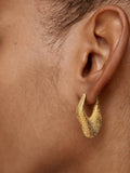 Monica Vinader Antica medium gold hoop earrings, imported from the UK