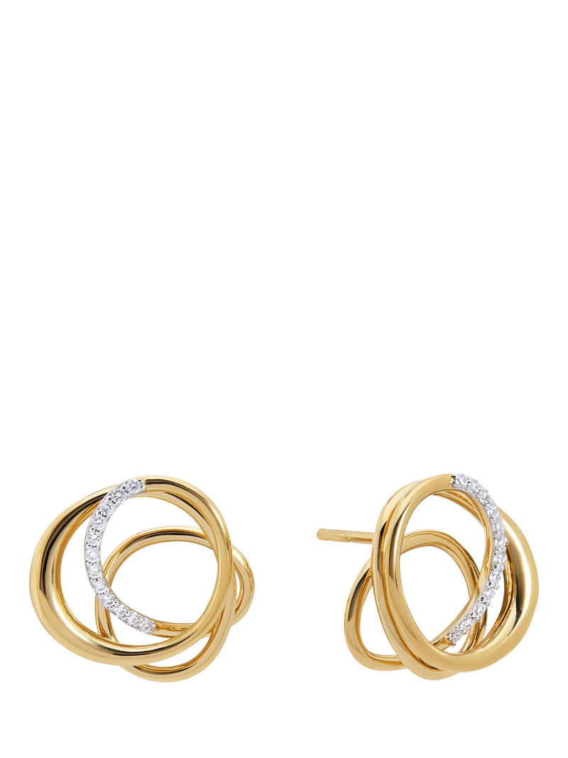 Monica Vinader Nura Pave Diamond Wrap Earrings Gold - British product