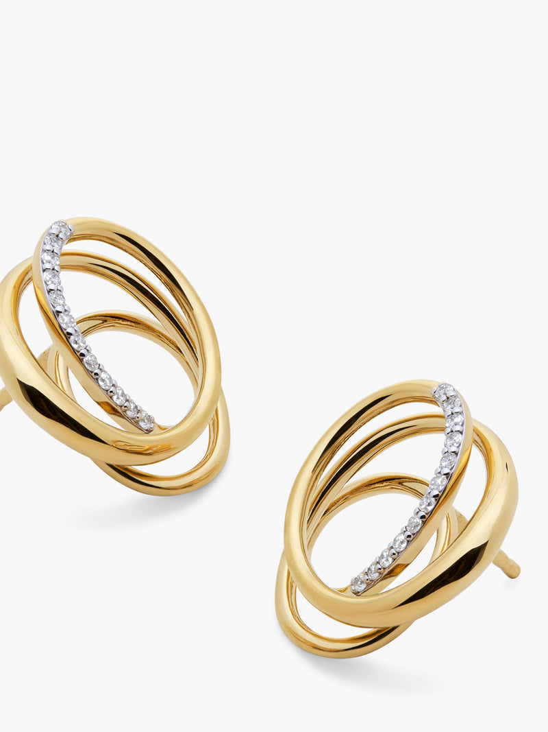 Monica Vinader Nura Pave Diamond Wrap Earrings Gold - British product