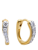 John Lewis Monica Vinader Riva Pave Diamond Huggie Earrings Gold- Buy online at McGrocer