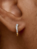 Monica Vinader diamond huggie earrings gold, UK version