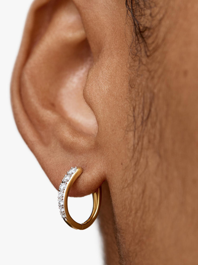 Monica Vinader lab grown diamond hoop earrings small - British product