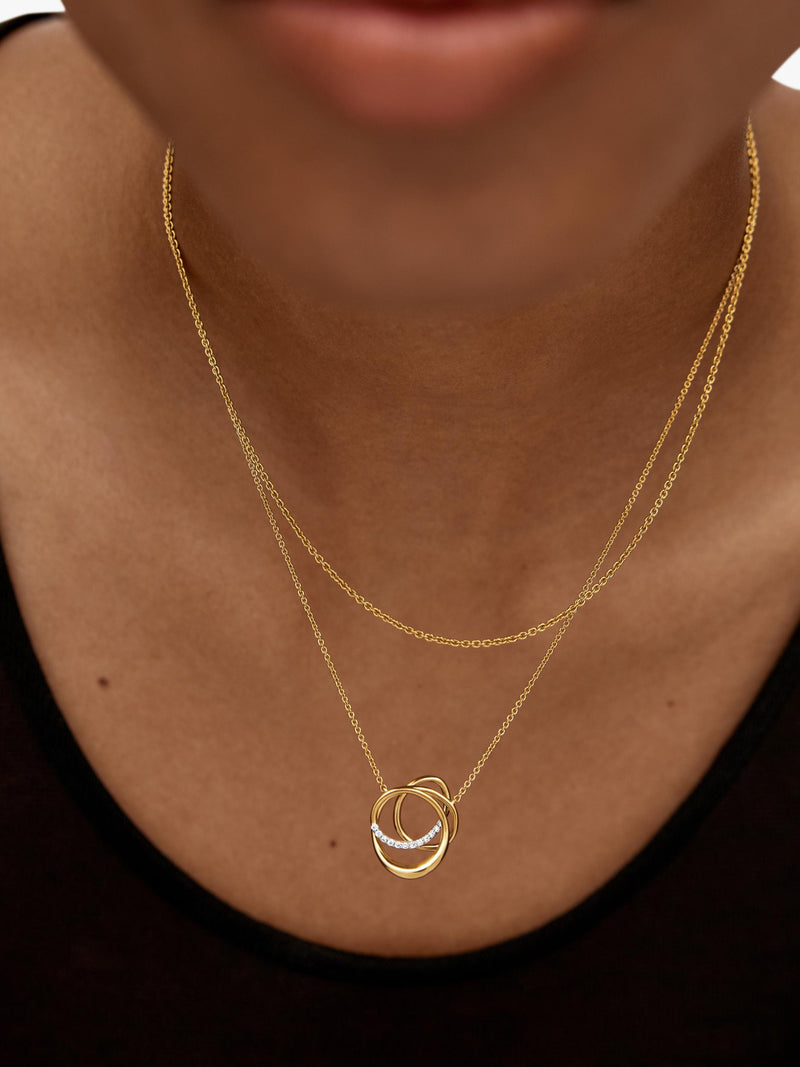 Monica Vinader pave diamond necklace gold, UK version