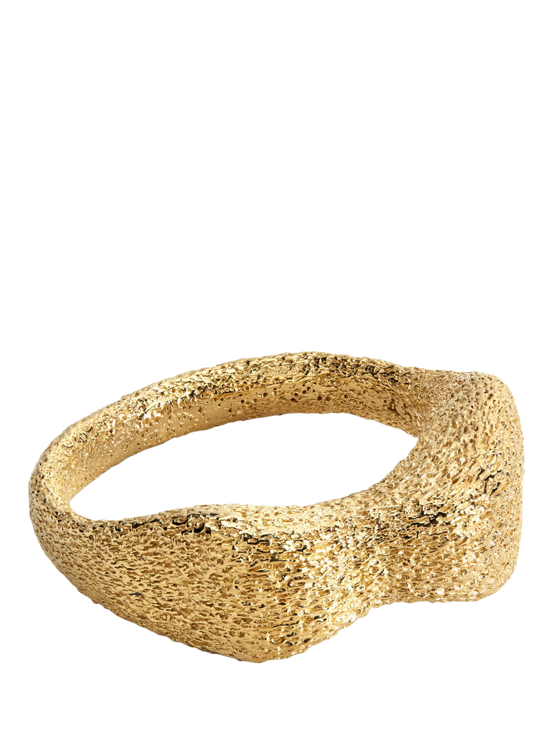 Monica Vinader Antica Bold Textured gold stacking ring (British brand)