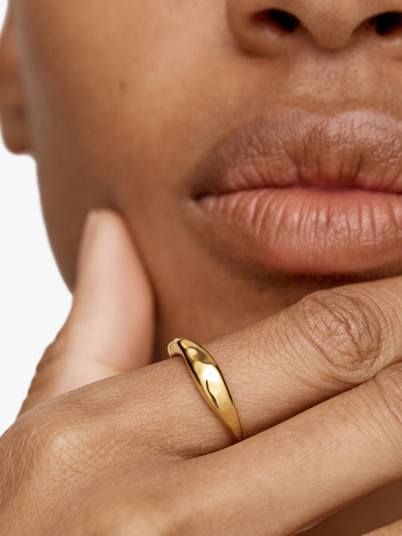 Monica Vinader stacking ring in recycled gold vermeil (British brand)