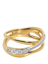 John Lewis Monica Vinader Nura Pave Diamond Ring, Gold- Buy online at McGrocer