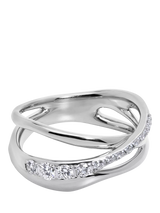 John Lewis Monica Vinader Nura Pave Set Diamond Ring, Silver- Buy online at McGrocer