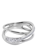 Monica Vinader Nura Pave Set Diamond Ring, Silver