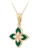 John Lewis IBB Malachite Flower Pendant Necklace, Yellow Gold/Multi- Buy online at McGrocer