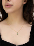 IBB pendant necklace malachite flower 9ct gold - British product